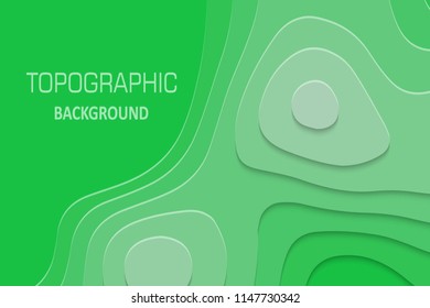 Geometric paper cut background, topography map cpncept. Vector illustration