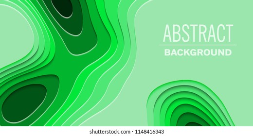 Geometric paper cut background, topography map cpncept. Vector illustration