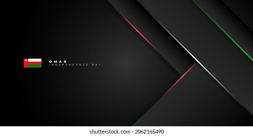 Geometric paper cut design on black background. Oman Independence day background design. Good template for oman national day design.