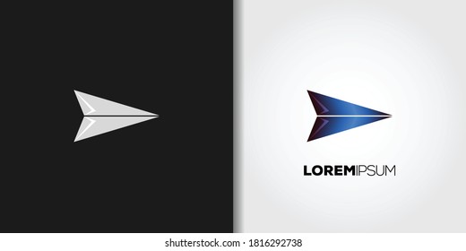 geometric paper lane logo template set vector