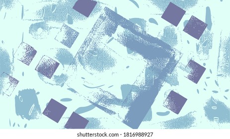 Partículas geométricas en el espacio. Caos caóticos sobre lienzo. Fondo artístico abstracto salpicado de fondo. Pintura líquida, patrón irregular