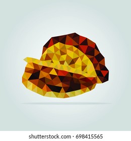 Geometric pasilla pepper. Polygonal triangle ancho pepper