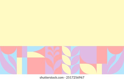 Geometric Pastel Abstract Background with Nature-Inspired Shapes