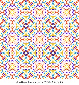 Geometric pastel color leaves and floral pattern seamless vector. Vintage wallpaper elements Islam, Arabic, Indian, Ottoman, Motifs, Pottery, Damask. Perfect for printing on fabric or paper.