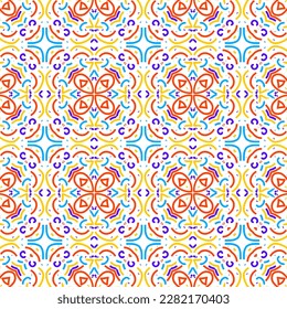 Geometric pastel color leaves and floral pattern seamless vector. Vintage wallpaper elements Islam, Arabic, Indian, Ottoman, Motifs, Pottery, Damask. Perfect for printing on fabric or paper.