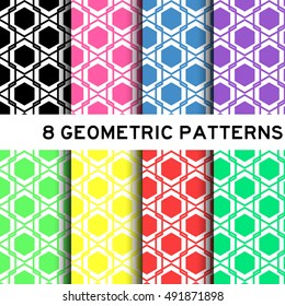 Geometric pastel colorful hexagon background pattern