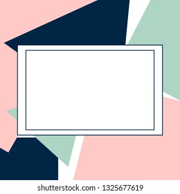Geometric pastel shades vector card invitation or text bord 