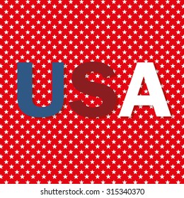 Geometric patriotic seamless pattern white, blue stars. American symbols. USA