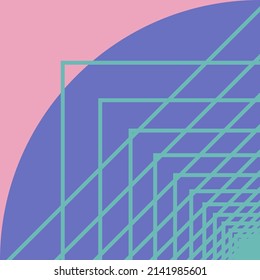 Geometric Patter Design Art. Soft Pastel Color Background. Editable Vector