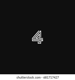 Geometric pattern and 4 letter icon based minimal logo