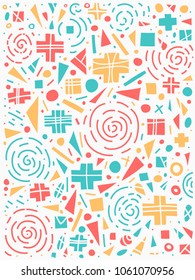 Geometric pattern 80s style. Colorful design