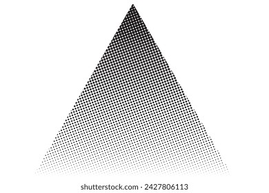 geometric pattern abstract background elements Triangle. Black and white, half tone or dot style. White background. Isolated. 