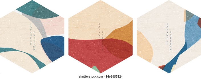 Geometric pattern with abstract background vector. Japanese wave template.