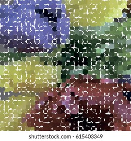 Geometric Pattern. Abstract Background in Vector. Colorful Mosaic Pattern for Greeting Card in Hipster Style