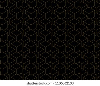 geometric pattern abstract black and gold tone vector background, line overlapping with modern concept