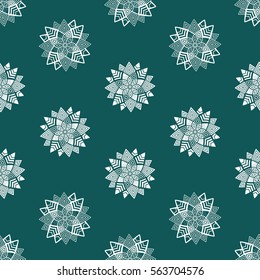 Geometric pattern with abstract flowers. Can be used for wallpaper, pattern fills, textile, web page background, surface textures, Image for advertising booklets, banners.