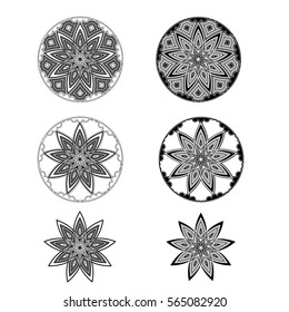 Geometric pattern with abstract flowers. Can be used for wallpaper, pattern fills, textile, web page background, surface textures, Image for advertising booklets, banners.