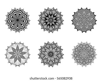 Geometric pattern with abstract flowers. Can be used for wallpaper, pattern fills, textile, web page background, surface textures, Image for advertising booklets, banners.