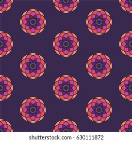 Geometric pattern with abstract flowers. Can be used for wallpaper, pattern fills, textile, web page background, surface textures, Image for advertising booklets, banners.