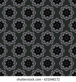 Geometric pattern with abstract flowers. Can be used for wallpaper, pattern fills, textile, web page background, surface textures, Image for advertising booklets, banners.
