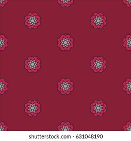 Geometric pattern with abstract flowers. Can be used for wallpaper, pattern fills, textile, web page background, surface textures, Image for advertising booklets, banners.