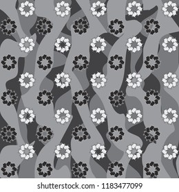 geometric pattern with abstract flowers (seamless)