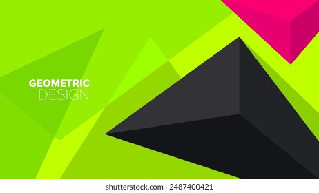 Geometrisches Muster. Abstrakte geometrische Formen. Vektorillustration. Banner, Poster, HD-Layout, Cover, Grußkarte Vorlage Hintergrunddesign