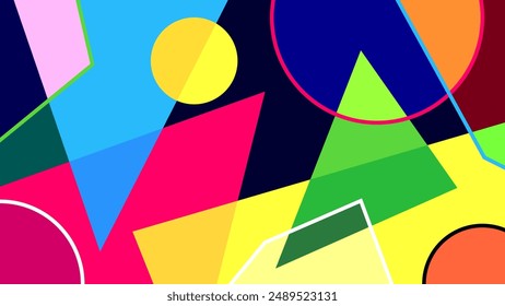 geometric pattern. abstract geometrical shapes. summer background. vector illustration. banner, poster, hd layout, cover, greeting card template design