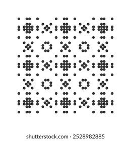 Geometrisches Muster. Abstrakte minimalistische geometrische Druckform aus schwarzen Kreisen.