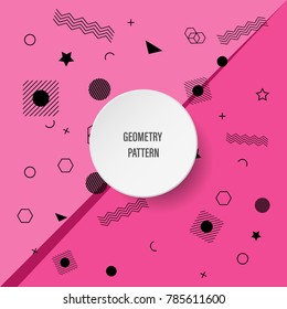 Geometric Pattern abstract pink background, Vector illustration