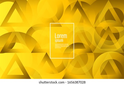 Patrón geométrico, gradientes de oro amarillo superior abstracto en el fondo. Composición de formas 3d. tarjeta. Afiche. diseño de elementos para el fondo de la presentación.