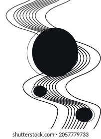 Geometric pattern of abstract shape. dynamic circle, line, element. Minimal Cover, banner. art  background for print, brochure, card, wall panno. Modern Futuristic figure. vector art illustration.