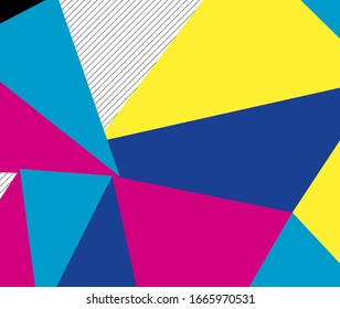 Geometric pattern in abstract style on colorful ba