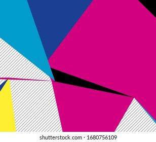 Geometric pattern in abstract style on colorful ba
