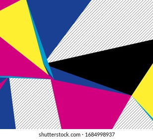 Geometric pattern in abstract style on colorful ba