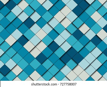 Geometric pattern. Abstract vector background with blue squares