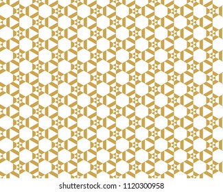 geometric pattern abstract white and gold tone vector background, line overlapping with modern concept