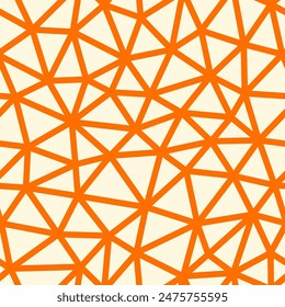 Geometric pattern. Amber color. Compact triangles size. Bold lines weight. Repeatable pattern. Seamless tileable vector illustration.