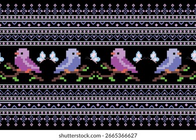 Patrón geométrico en Formas de animales, diseño Horizontal sin costuras multicolor para tela, decoración, fondo, ropa.