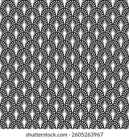 Geometric Pattern - Art Deco (Black, White - Repeating Vector Image; Easily Editable; Endless Design; Colorful lIlustration. Print for Gift Paper, Packaging, etc.