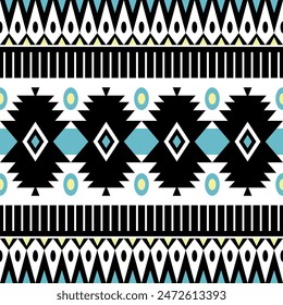 geometric pattern art. Ethnic seamless pattern in tribal, folk embroidery, and Mexican style. Geometric striped. Design for background, wallpaper, vector illustration, fabric, clothing, carpet.