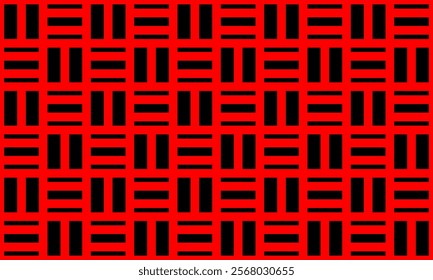 Geometric Pattern Artwork Red and Black