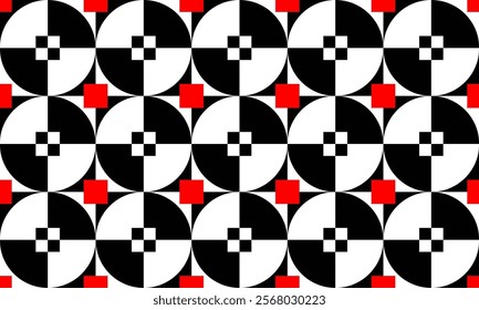 geometric pattern Artwork Red, white and Black