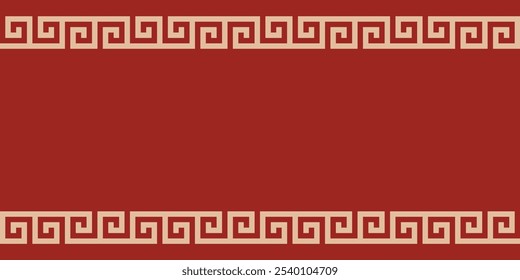 Geometric pattern asia ethnic sealmess gold backgroud red