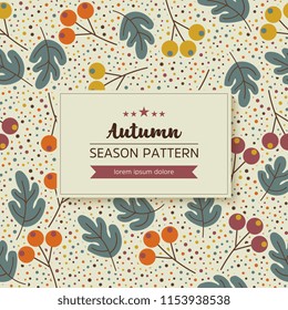 geometric pattern of autumn leaves and twigs
