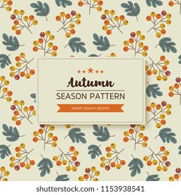 geometric pattern of autumn leaves and twigs