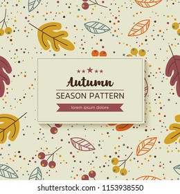 geometric pattern of autumn leaves and twigs