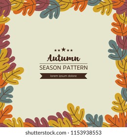 geometric pattern of autumn leaves and twigs