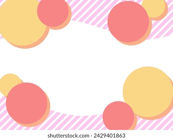 Geometric pattern background circular wave frame warm color