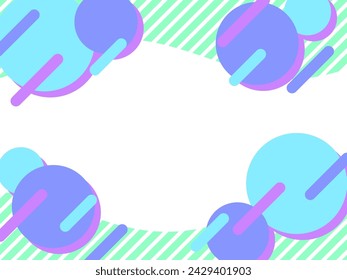 Geometric pattern background with circular wave border, cool color